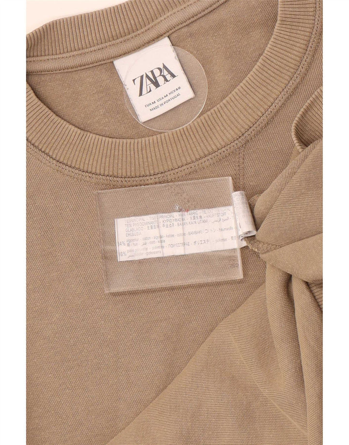Zara Homme Sweatshirt Jumper Coton Beige Moyen