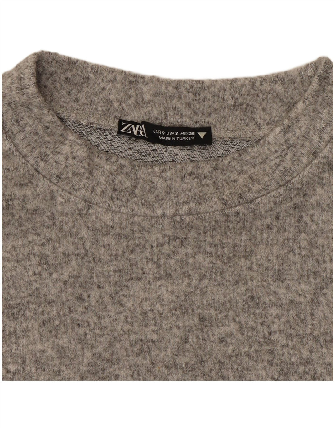 Zara Womens Crop Top Manches Longues UK 10 Petit Gris