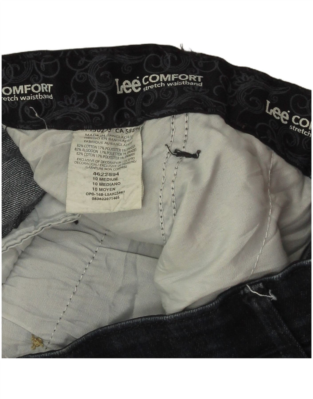 Lee Short en jean pour femme US 10 Large W32 Bleu marine Coton