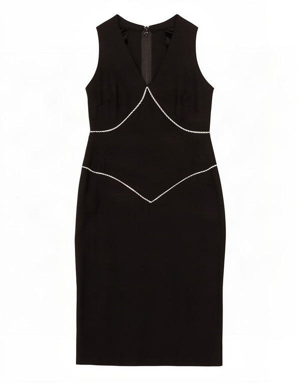 Robe fourreau sans manches vintage pour femmes UK 4 XS Noir
