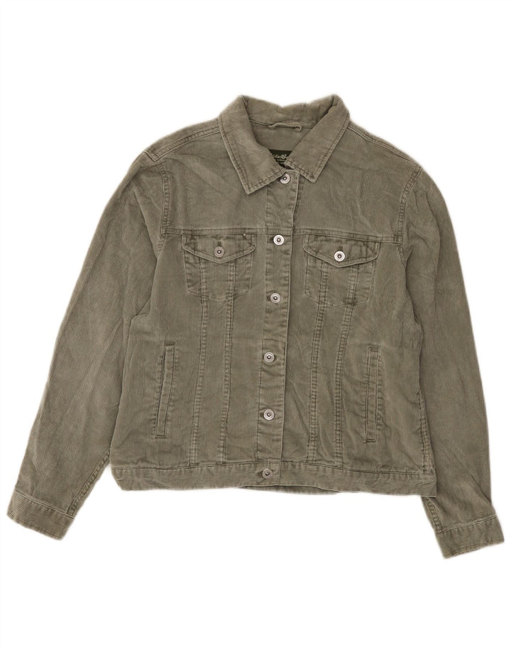 Eddie Bauer Veste en velours côtelé pour femme UK 16 Grand coton vert
