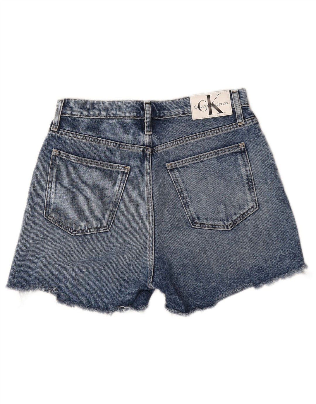 Calvin Klein Womens Denim Distressed Hot Pants W28 Bleu Moyen Coton