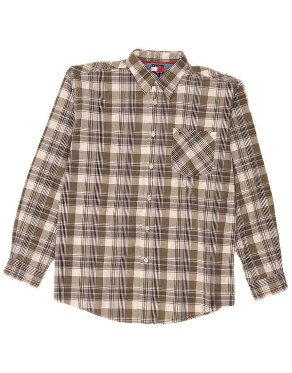 Tommy Hilfiger Chemise Garçon 15-16 ans XL Kaki Carreaux Coton