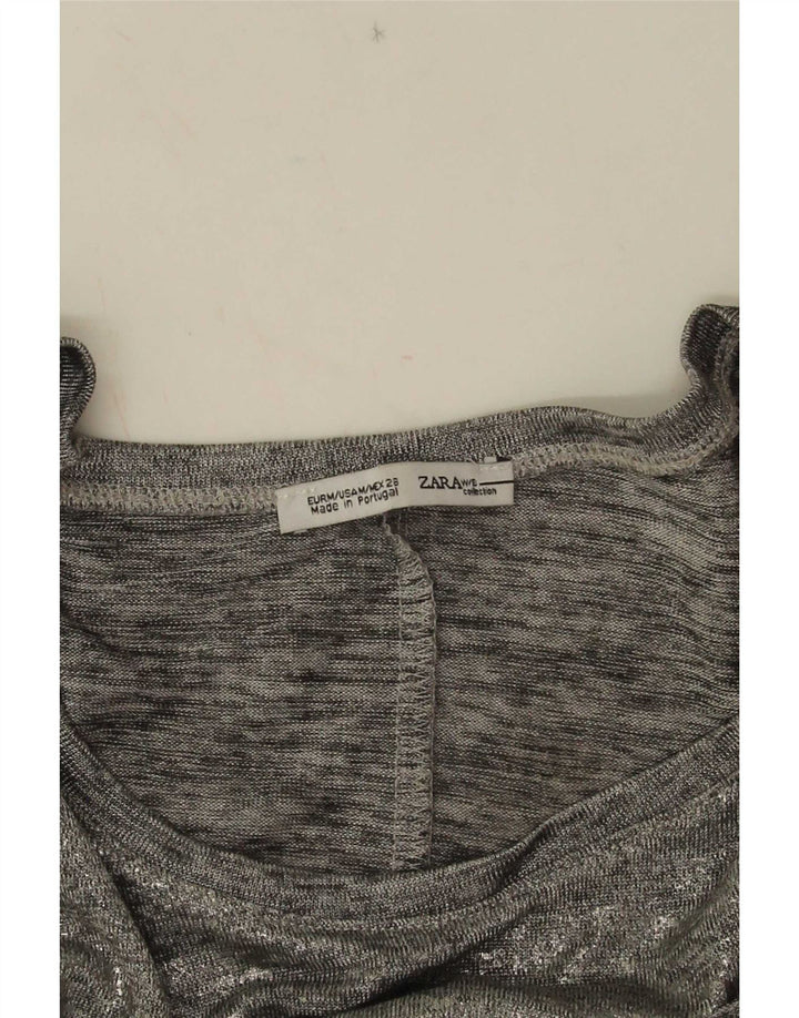Zara Chemisier sans manches pour femme UK 44 Gris moyen