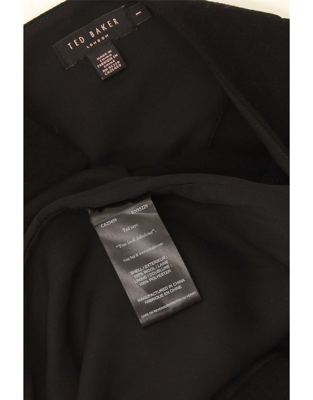 Ted Baker Robe moulante pour femme Taille 1 XS Laine noire
