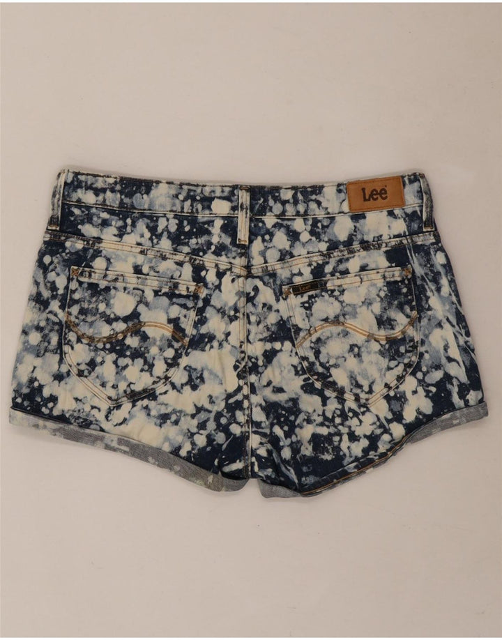 Lee Womens Denim Hot Pants W28 Moyen Bleu Marine Tie Dye Coton