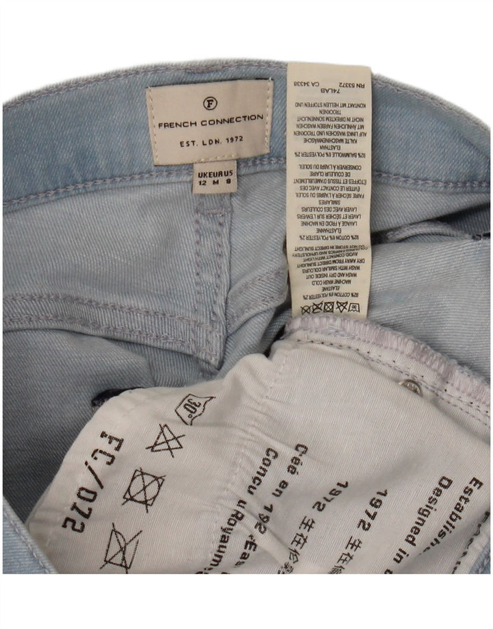 FRENCH CONNECTION Jean Slim Femme UK 12 Moyen W30 L28 Bleu Coton