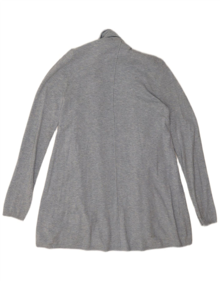 Zara Femme Cardigan Ouvert Pull UK 14 Gris Moyen Viscose