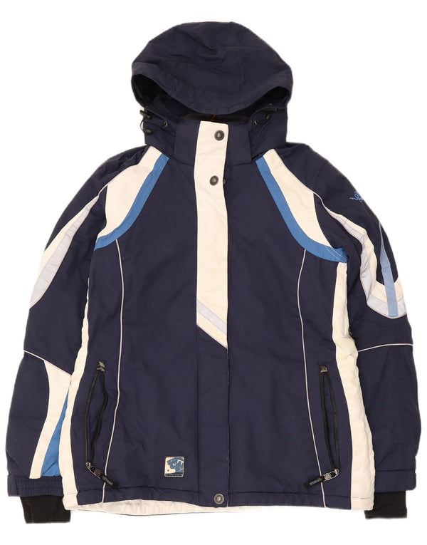 Iguana Veste de ski à capuche pour femme EU 40 Bleu marine moyen Colourblock