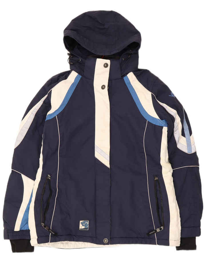 Iguana Veste de ski à capuche pour femme EU 40 Bleu marine moyen Colourblock