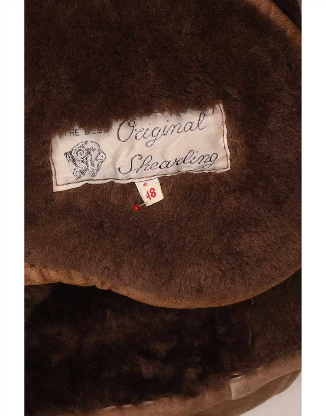veste en peau de mouton vintage pour hommes IT 48 Brun moyen