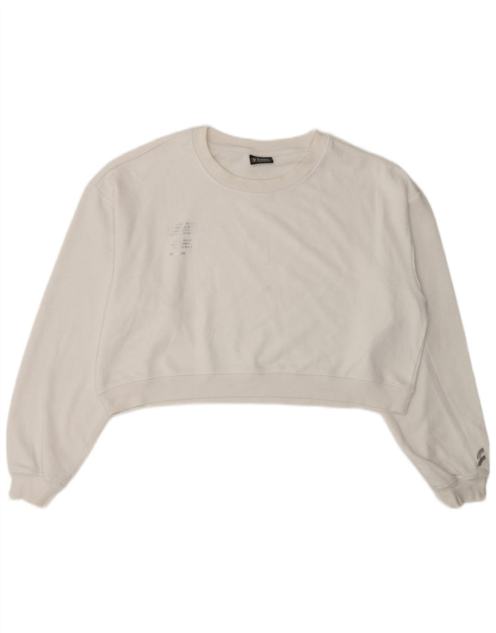 Freddy Sweat-shirt court surdimensionné pour femme UK 14 Blanc moyen