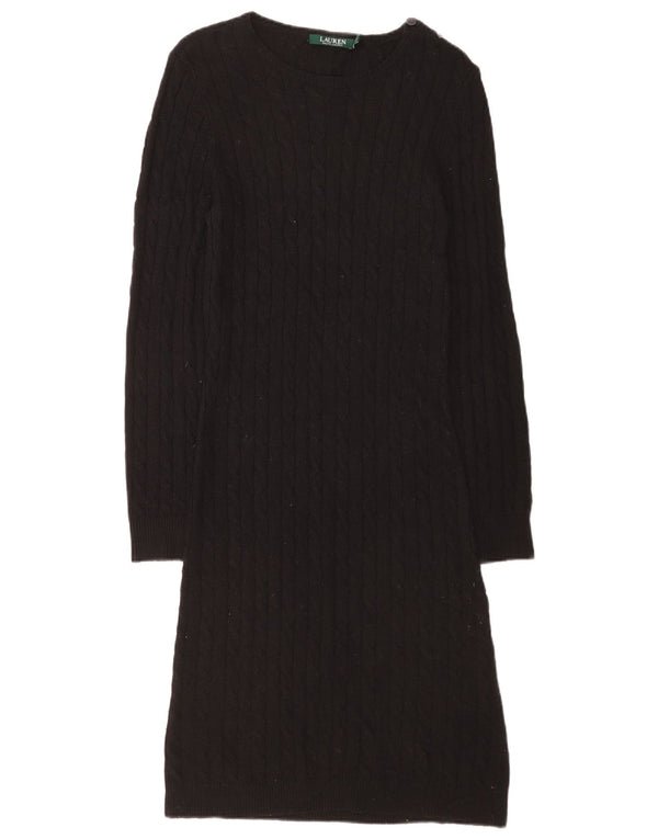 Ralph Lauren Robe pull à manches longues pour femme UK 14 Noir moyen