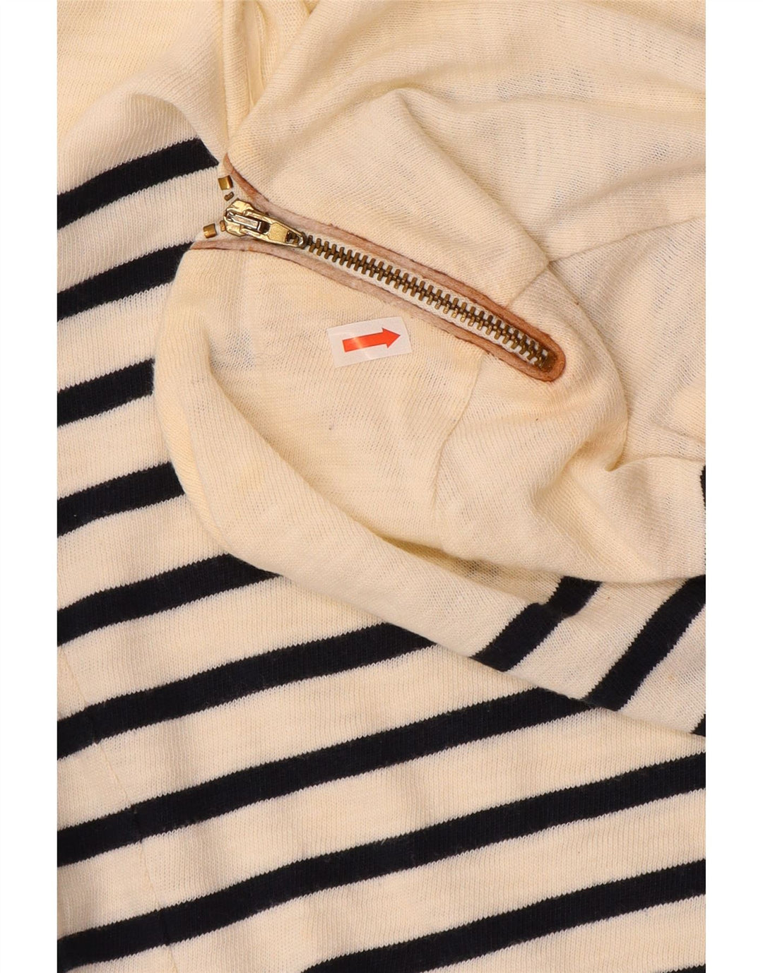 Massimo Dutti Haut à manches 3/4 pour femme en coton rayé blanc cassé moyen UK 12