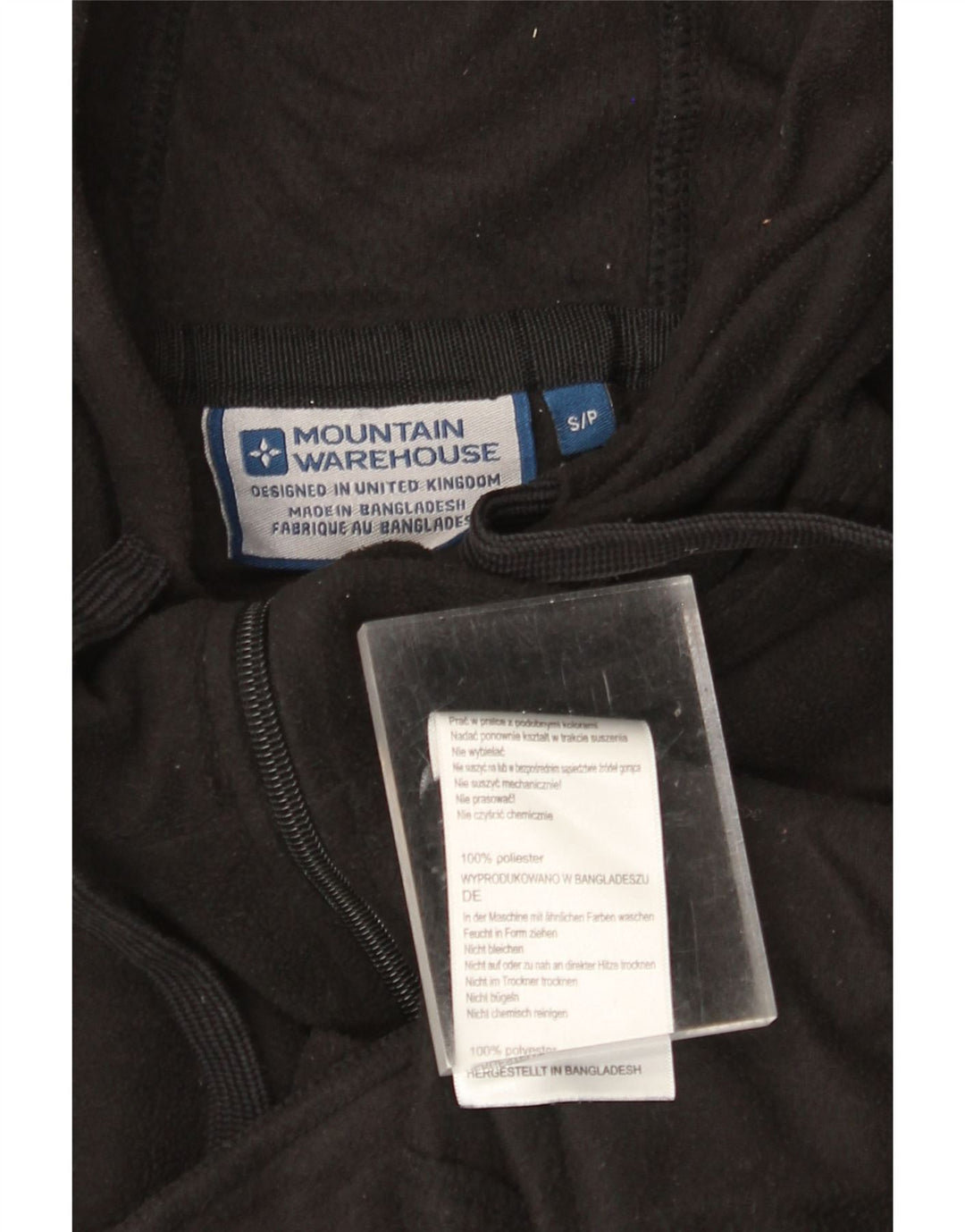 MOUNTAIN WAREHOUSE Veste polaire à capuche pour homme UK 36 Small Noir Polyester