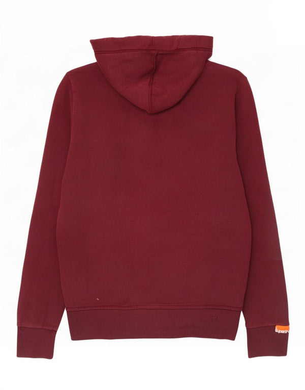 Superdry Pull à capuche pour homme en coton bordeaux Large