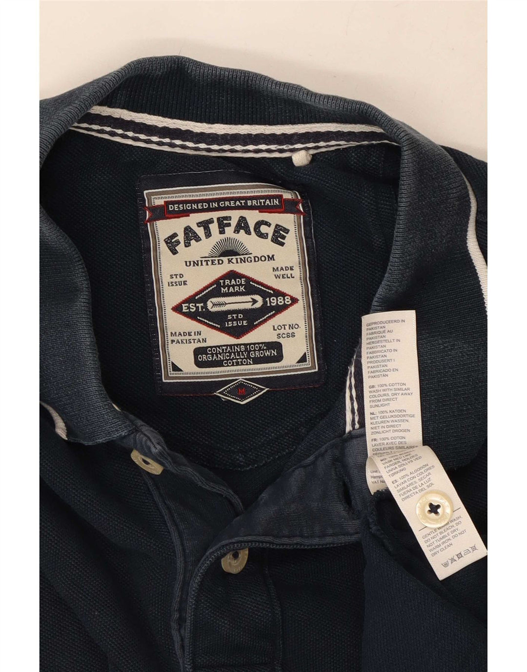 Polo Homme Fat Face Coton Bleu Marine Moyen