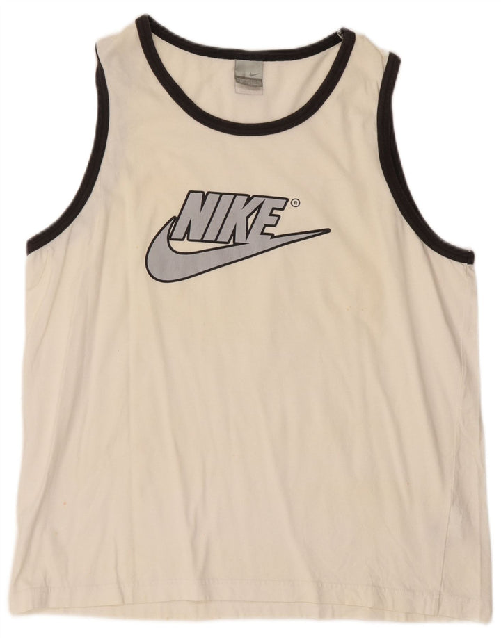 NIKE Débardeur graphique pour homme UK 46/47 XL Coton blanc cassé