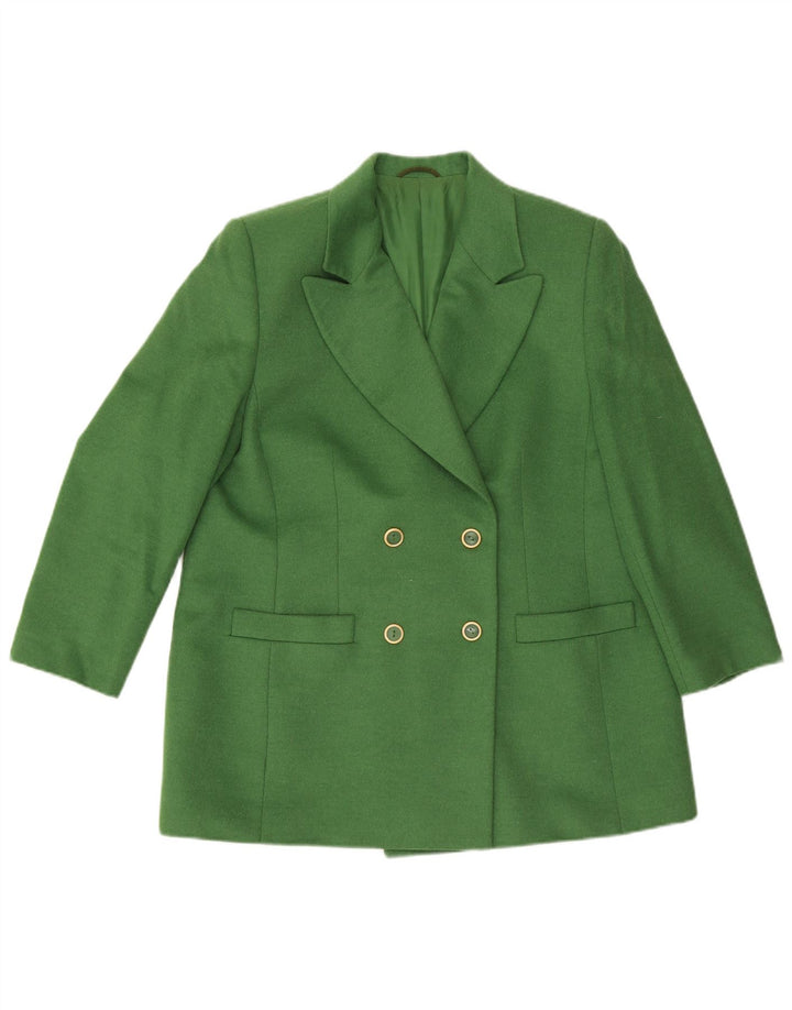 Hucke Veste Blazer Double Boutonnage Femme UK 18 XL Laine Verte