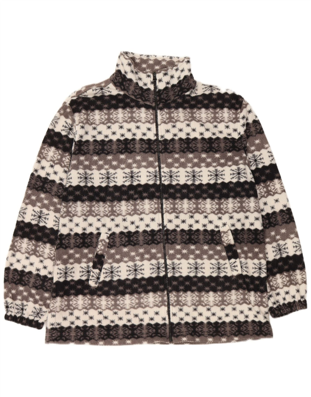 VINTAGE Veste polaire homme UK 44 2XL Gris Fair Isle