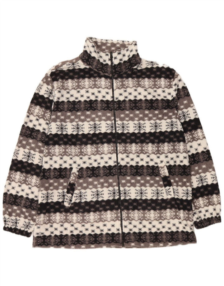 VINTAGE Veste polaire homme UK 44 2XL Gris Fair Isle