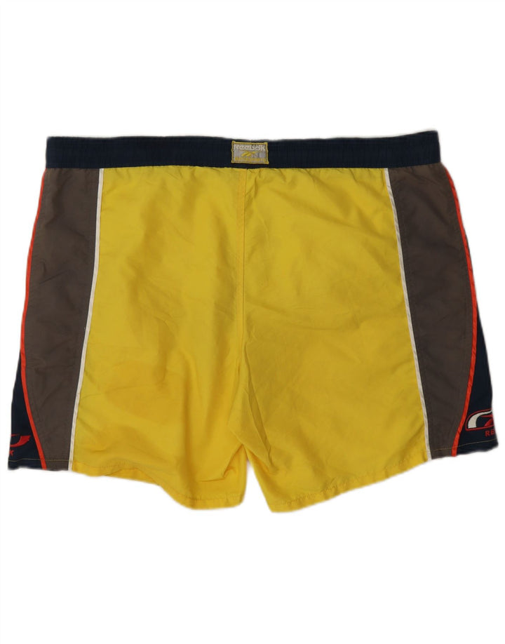 Reebok Short de Sport Large Homme Jaune Colorblock