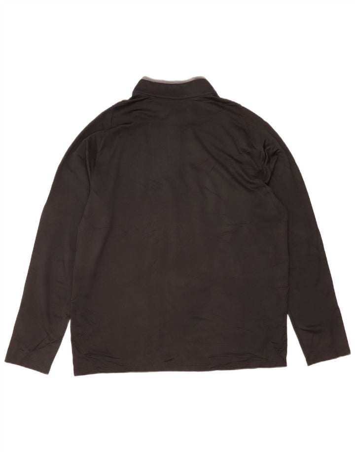 NIKE Hommes Dri Fit Zip Neck Pull Survêtement Haut Grand Noir Polyester