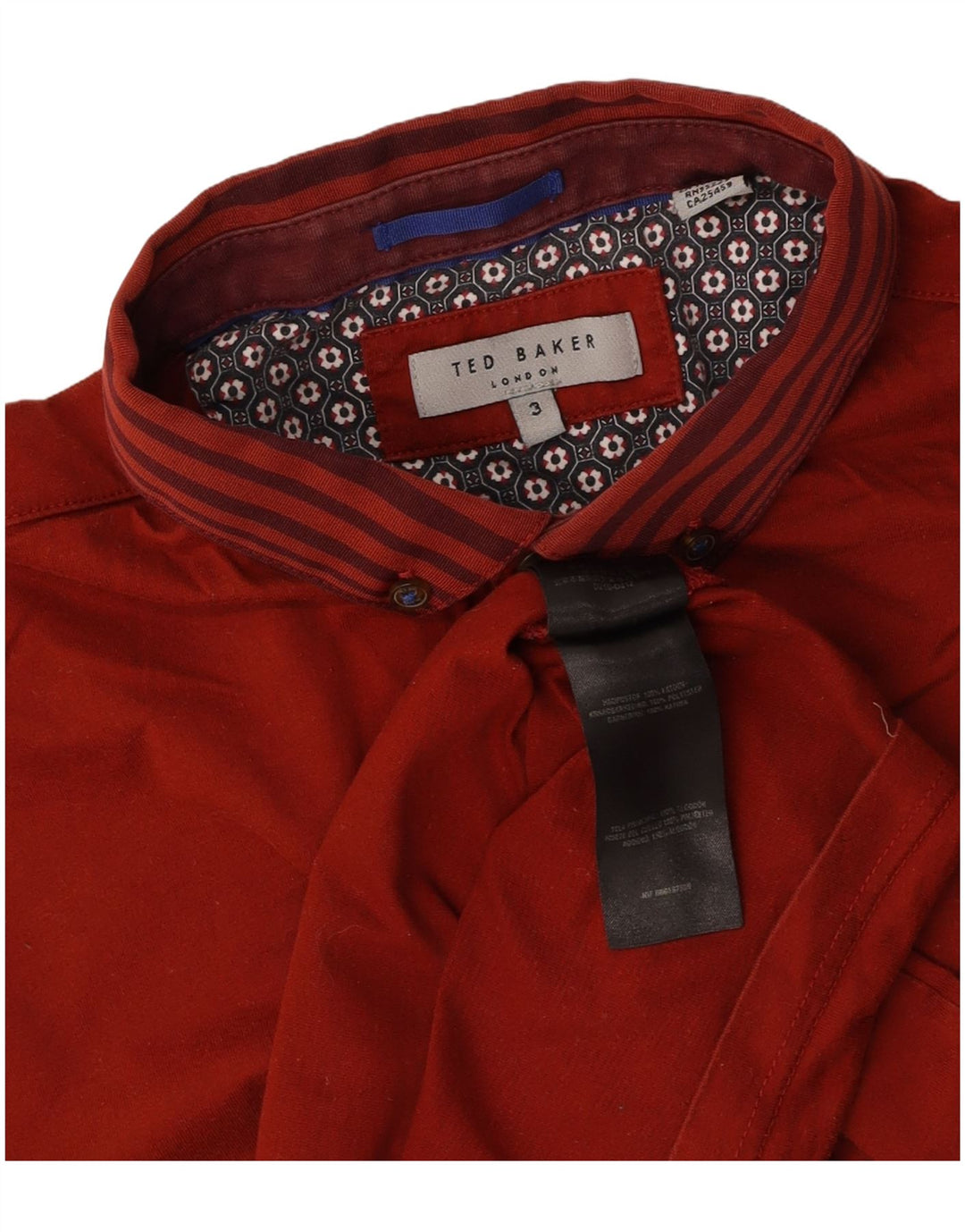 TED BAKER Polo Homme Taille 3 Coton Rouge Moyen