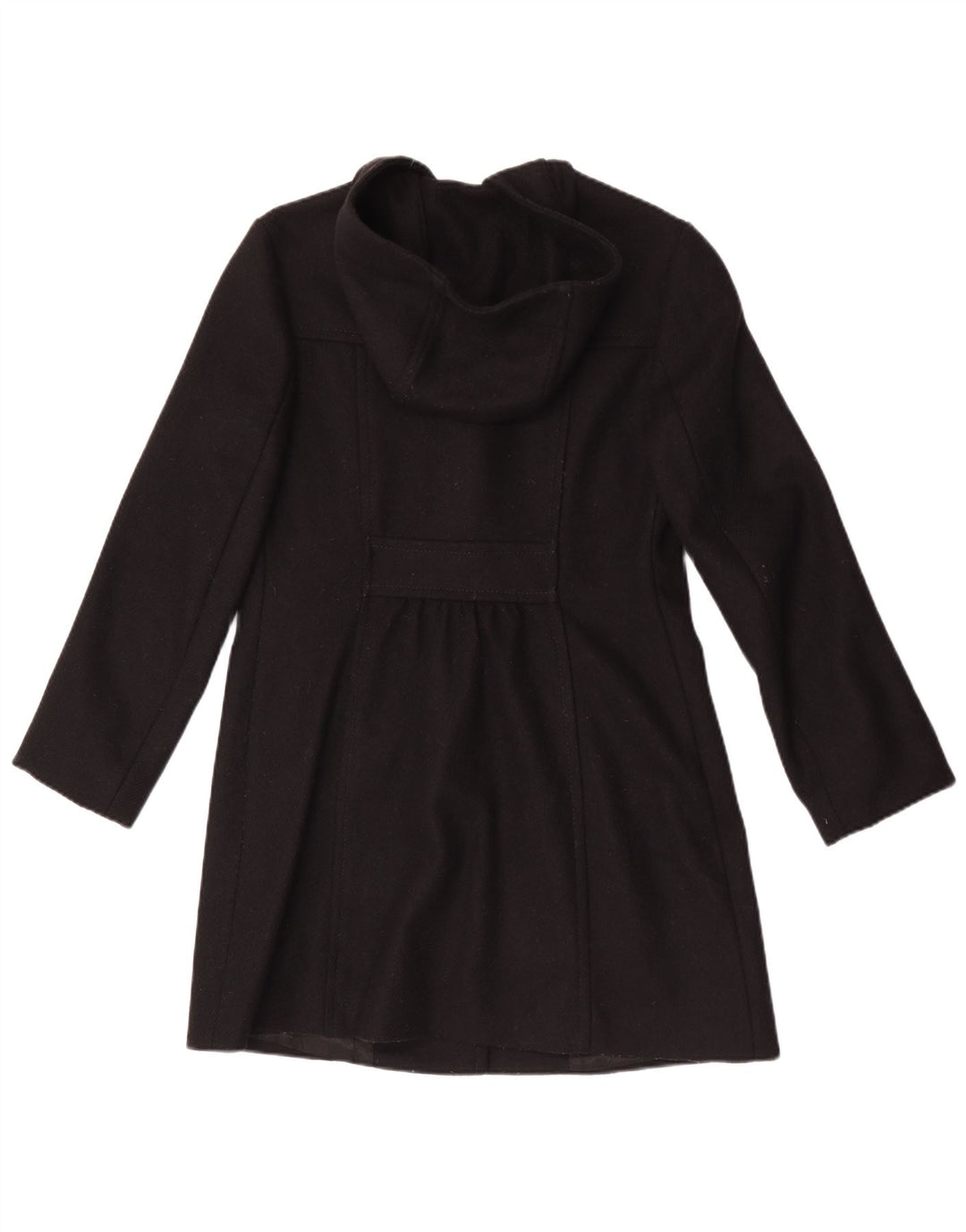 Benetton Duffle Coat À Capuche Femme IT 42 Laine Noir Moyen