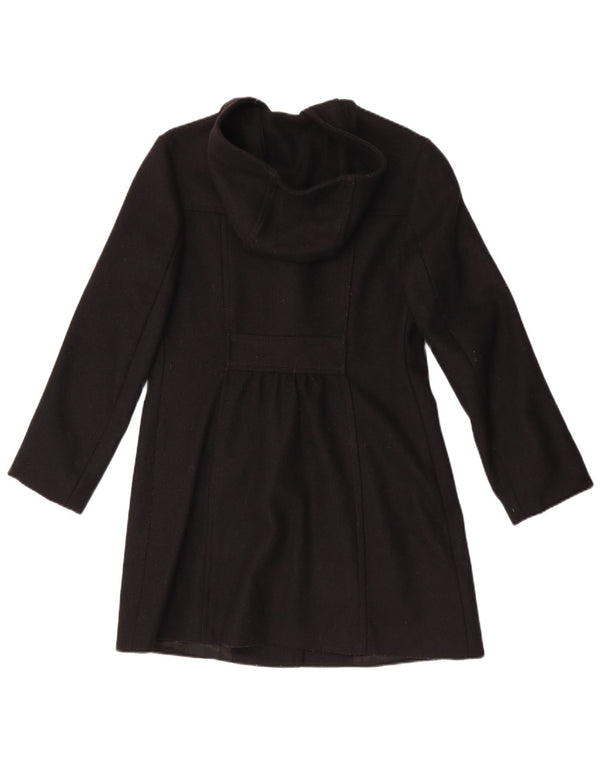 Benetton Duffle Coat À Capuche Femme IT 42 Laine Noir Moyen