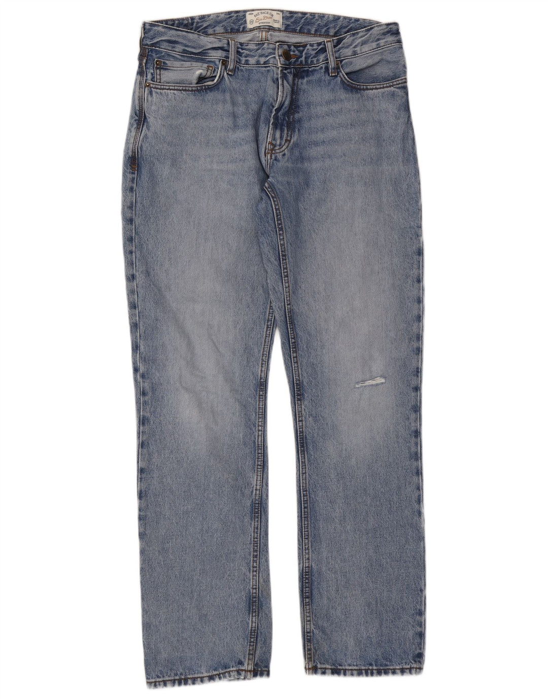 Fat Face Jean droit vieilli pour homme W30 L34 Bleu Coton