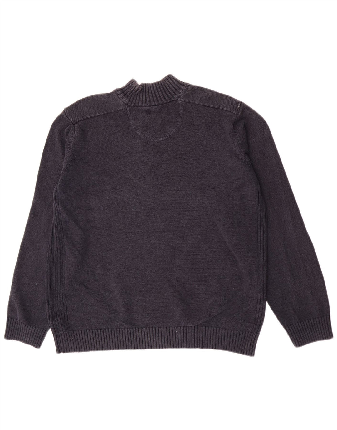 Marks & Spencer Pull bleu marine à col boutonné pour homme XL en coton bleu marine