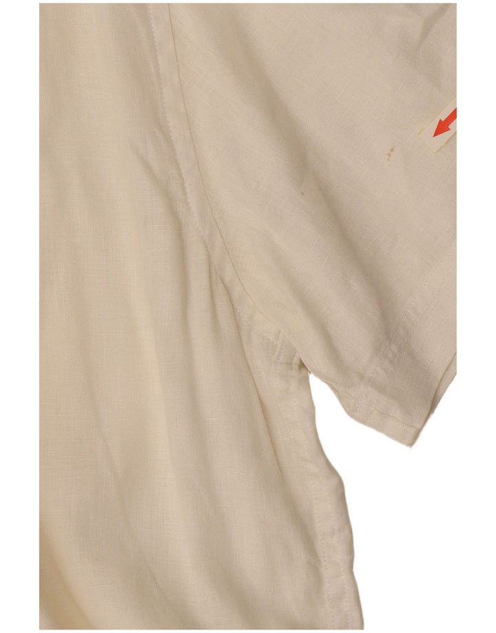 Timberland Chemise à manches courtes Regular Fit pour homme XL en lin blanc cassé