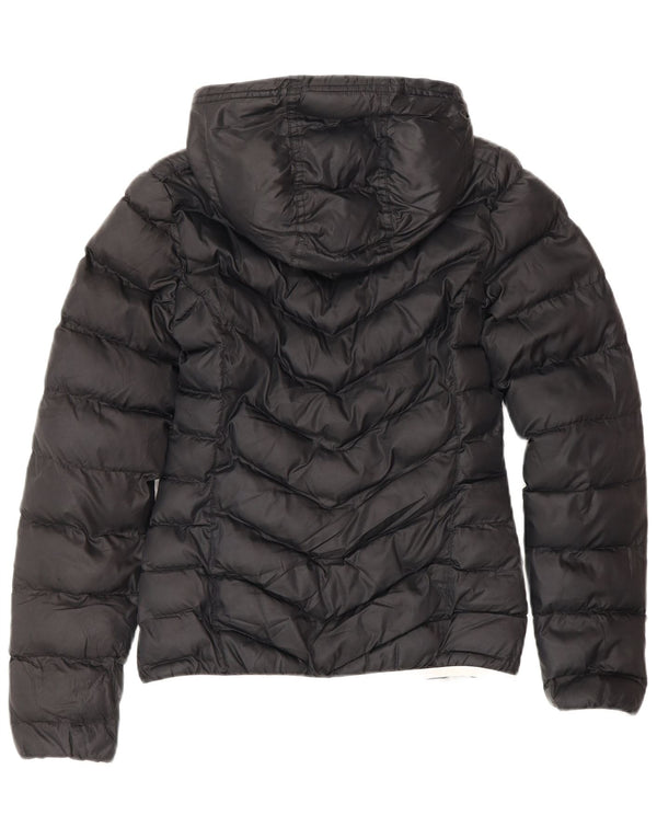 Adidas Veste rembourrée à capuche pour femme UK 4 XS Noir Polyester Sports