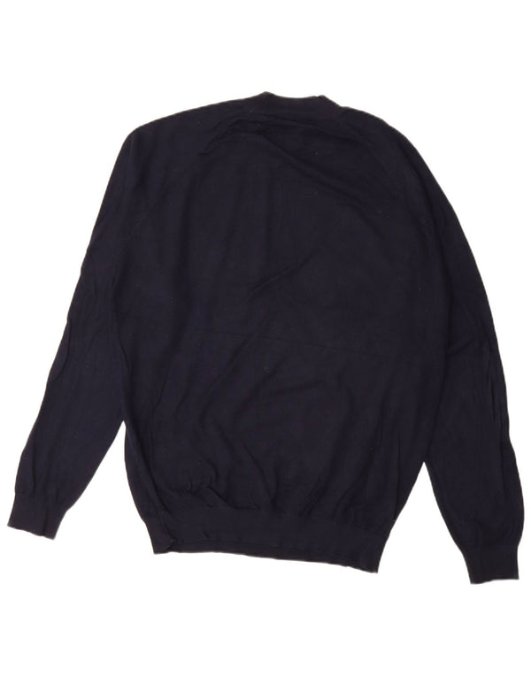 Zara Pull Col Rond Homme Bleu Marine Moyen Viscose