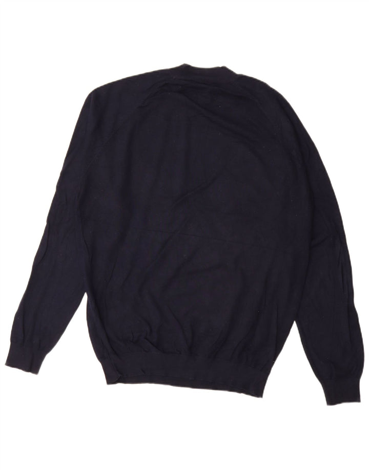 Zara Pull Col Rond Homme Bleu Marine Moyen Viscose