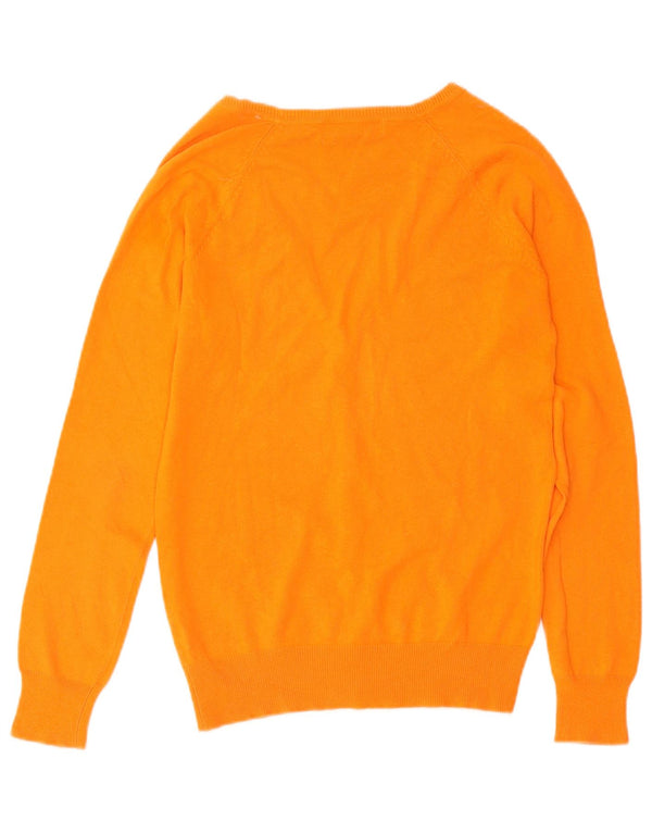 Zara Womens Cardigan Sweater UK 14 Large Orange Coton