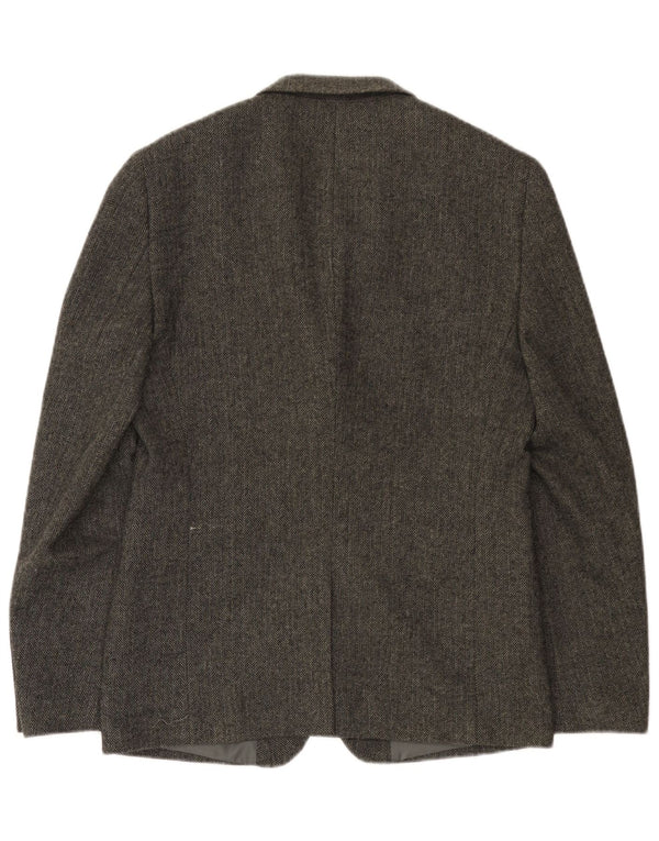 Superdry Veste Blazer 2 Boutons Homme UK 38 Gris Moyen à Chevrons
