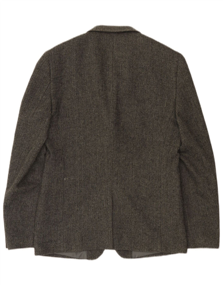 Superdry Veste Blazer 2 Boutons Homme UK 38 Gris Moyen à Chevrons