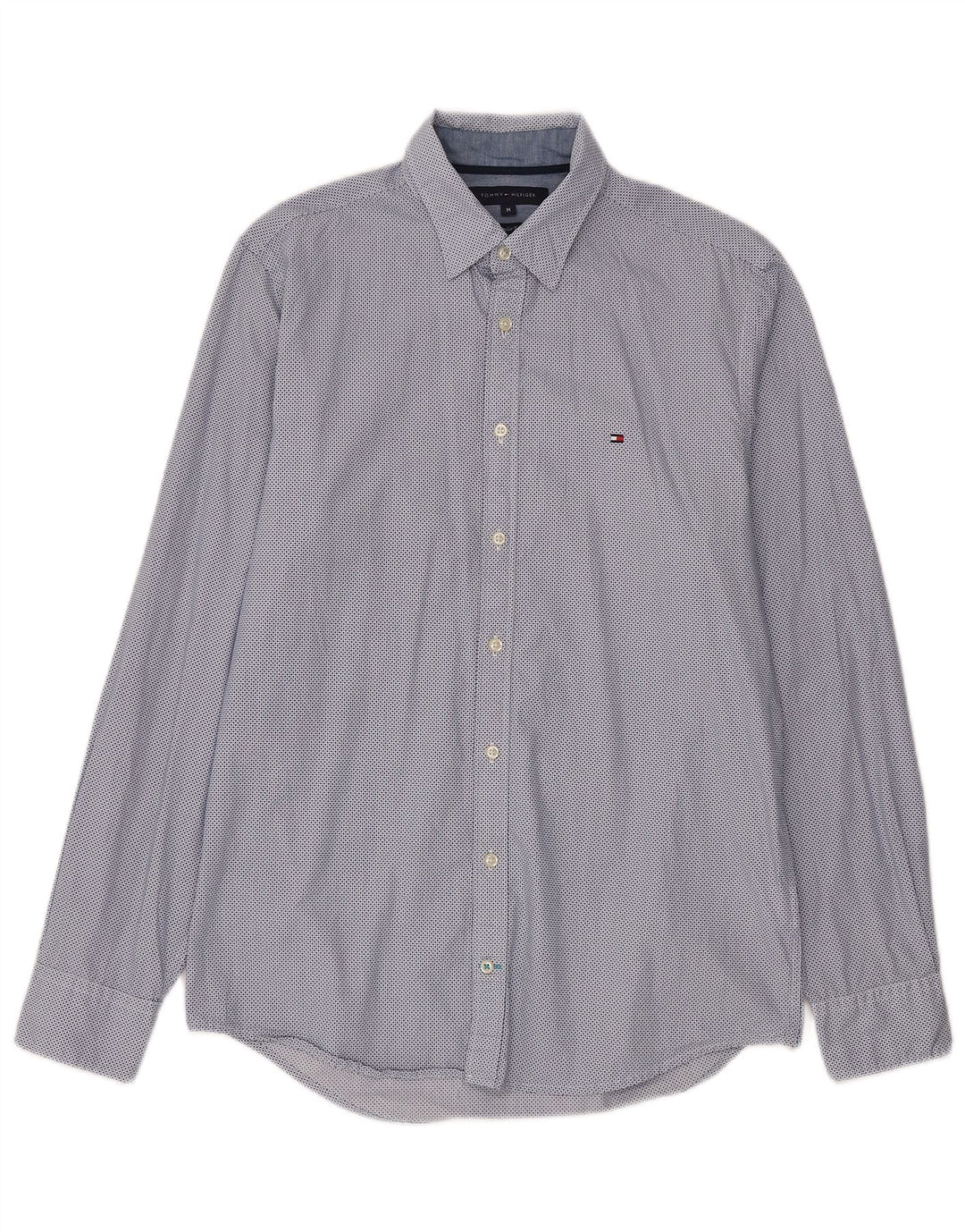Tommy Hilfiger Chemise Regular Fit Homme Bleu Moyen à Pois Coton