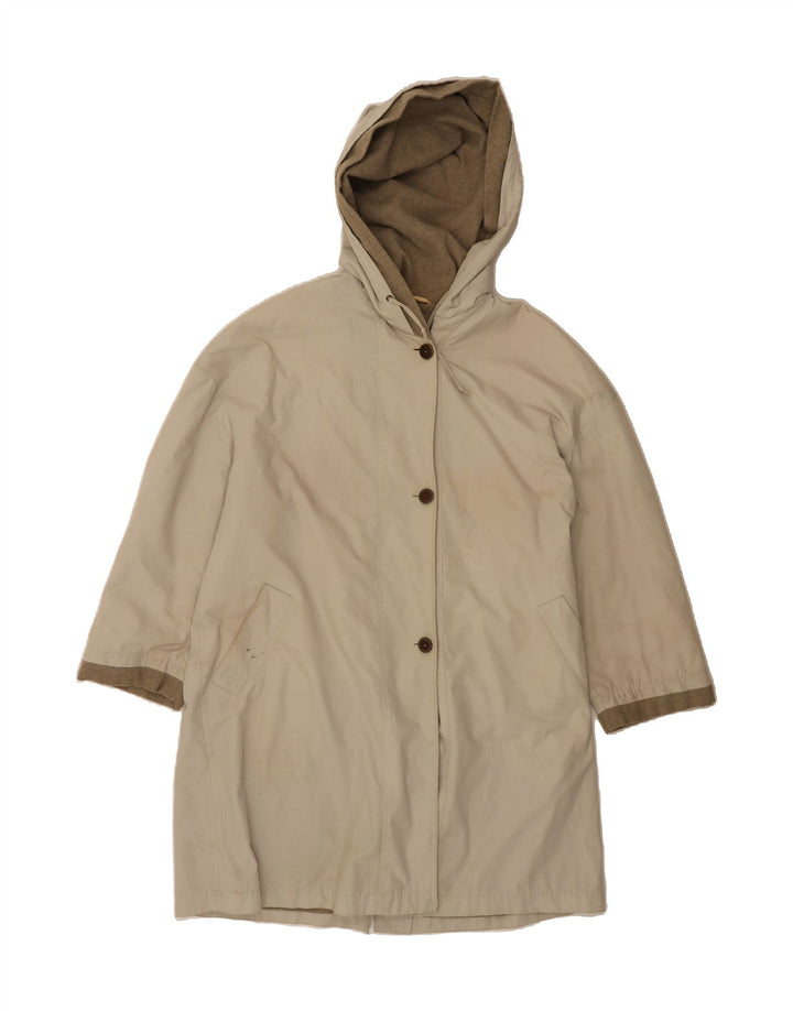 INCOM Womens Hooded Overcoat IT 46 Large Beige Vintage Incom and Second-Hand Incom from Messina Hembry 