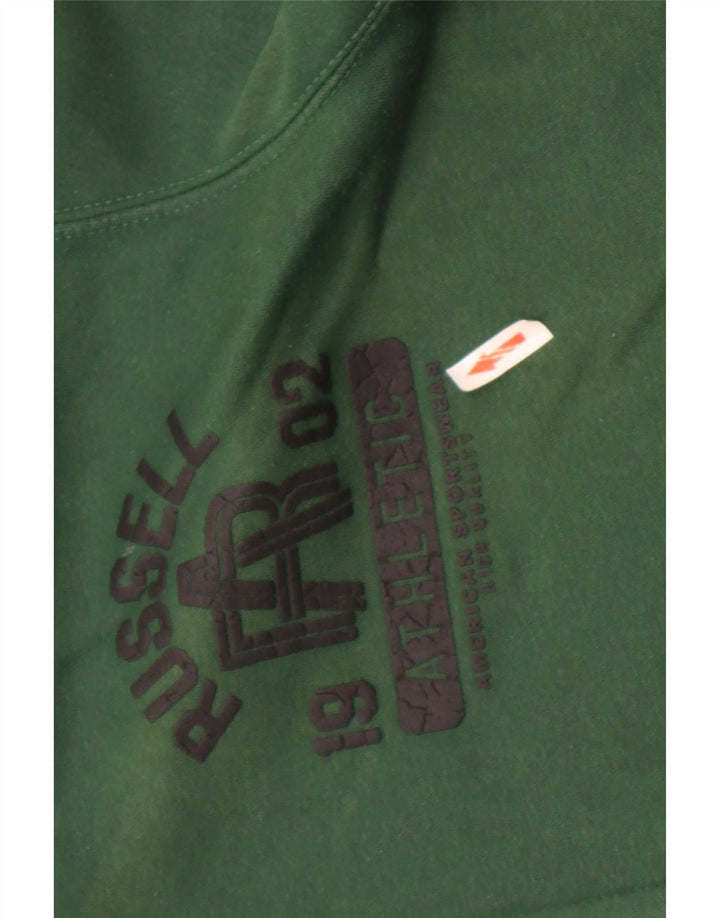 Russell Athletic Pull à capuche zippé graphique pour homme en polyester vert moyen