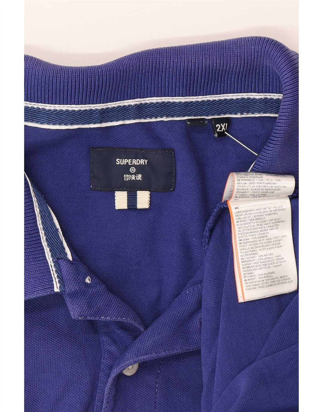Superdry Polo Homme 2XL Bleu Coton