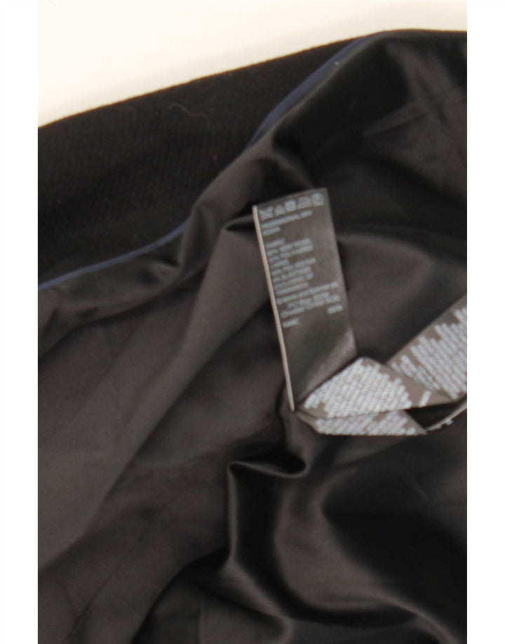 Marks & Spencer Manteau croisé pour femme UK 14 Laine noire moyenne
