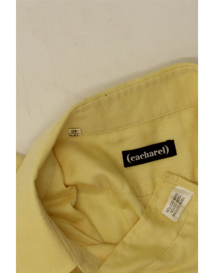CACHAREL Chemise Homme Taille 40 15 3/4 Coton Jaune Moyen