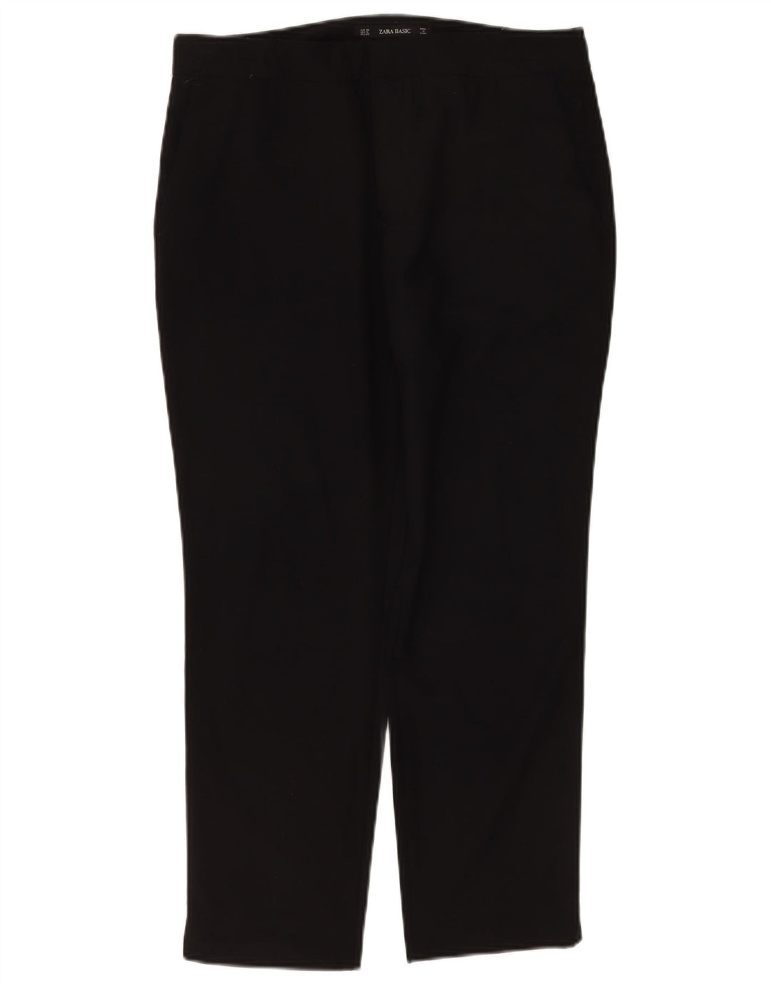 Zara Pantalon Chino Slim Femme EU 38 Small W28 L26 Noir Polyester