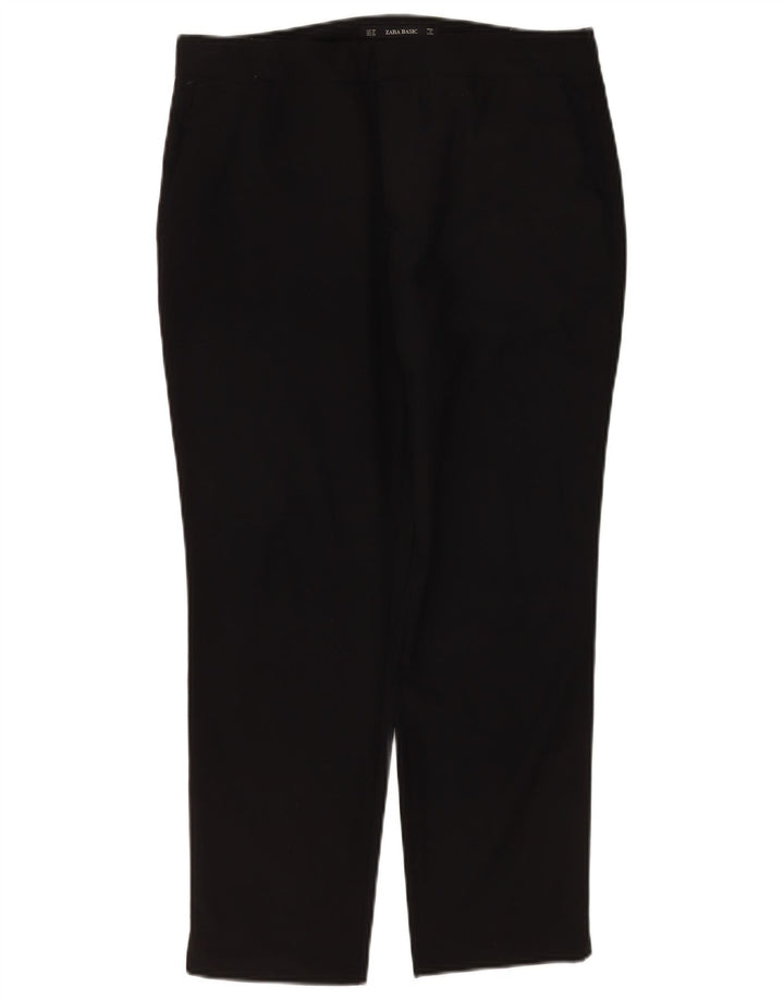 Zara Pantalon Chino Slim Femme EU 38 Small W28 L26 Noir Polyester