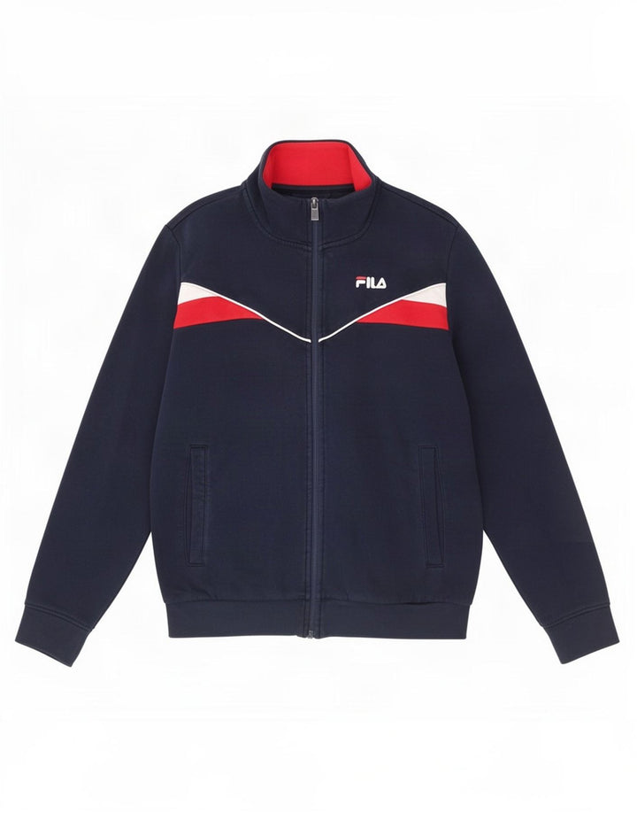Fila Veste de survêtement pour homme en coton color block bleu marine Small