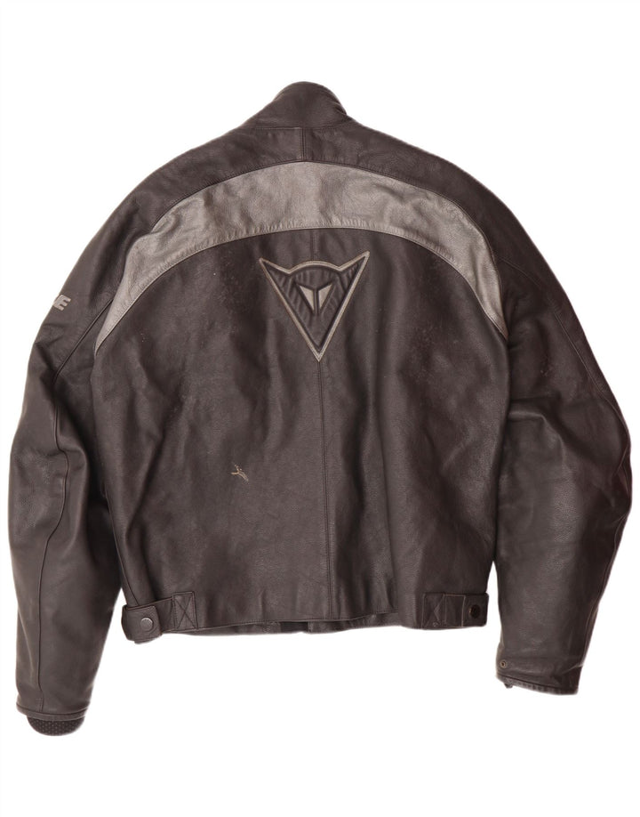 DAINESE Veste Graphic Racer Homme Taille 54 Grand Cuir Colorblock Noir