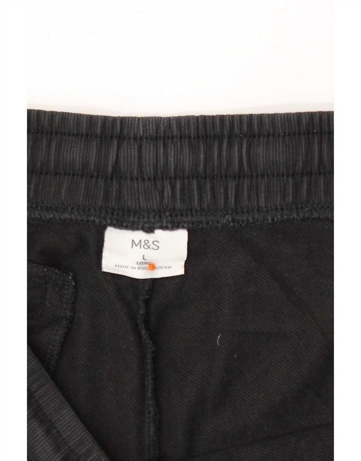 Marks & Spencer Pantalon de survêtement pour homme Large Noir Coton